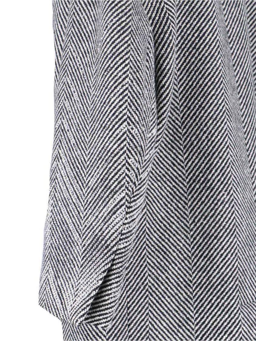 Ermanno Scervino Maxi Coat With Houndstooth Pattern – Black