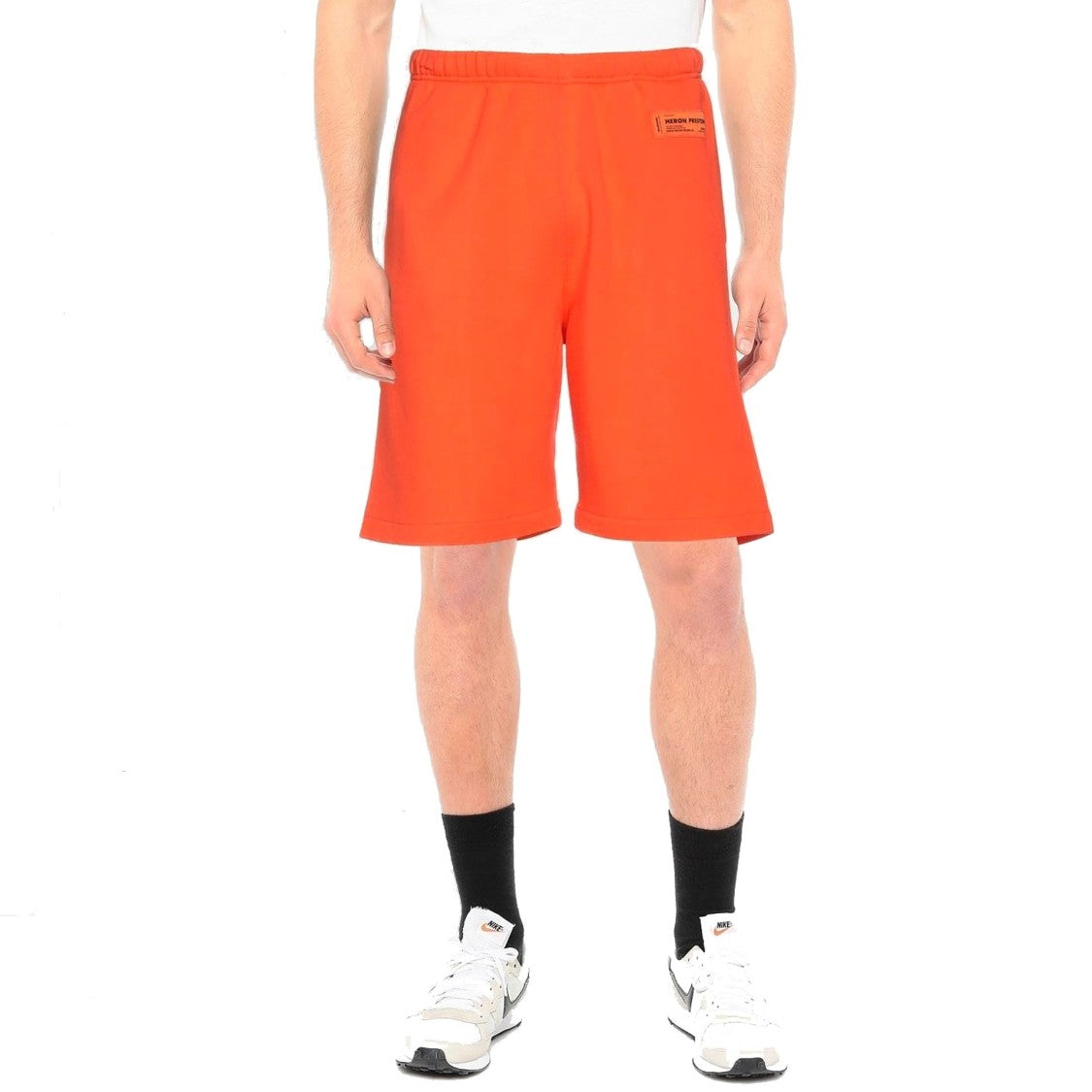 Heron Preston Relaxed Fit Orange Cotton Shorts