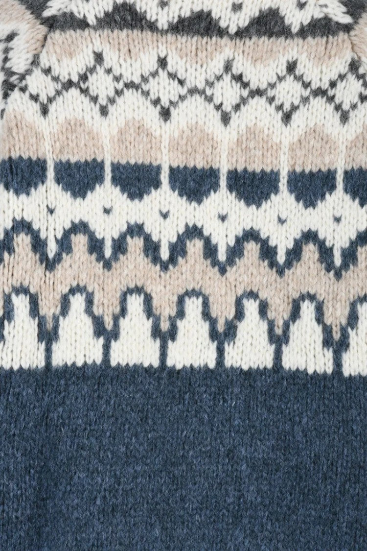 Eleventy Women's Crew Neck Knit - Sky Blue/Beige