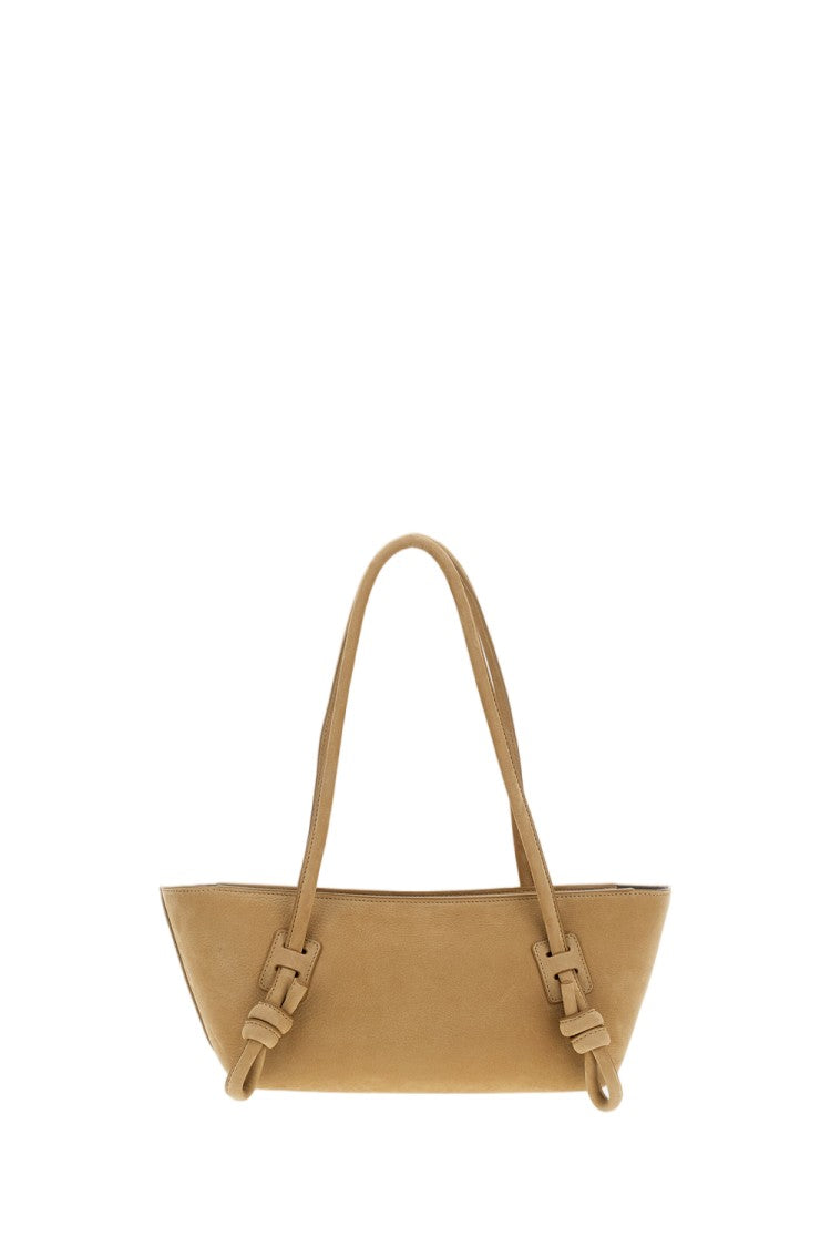 Hereu Suede Calfskin Leather Bag With Knotted Handles
