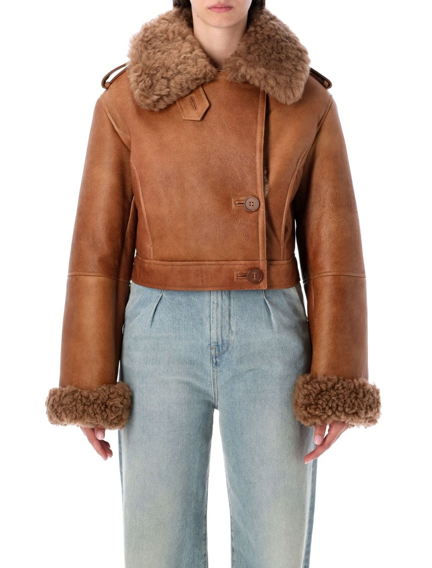 Chloé Cropped Boxy Shearling Jacket