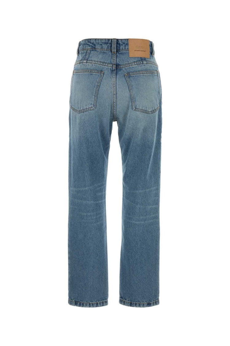Ami High-Waisted Straight-Leg Denim Jeans With Vintage Wash
