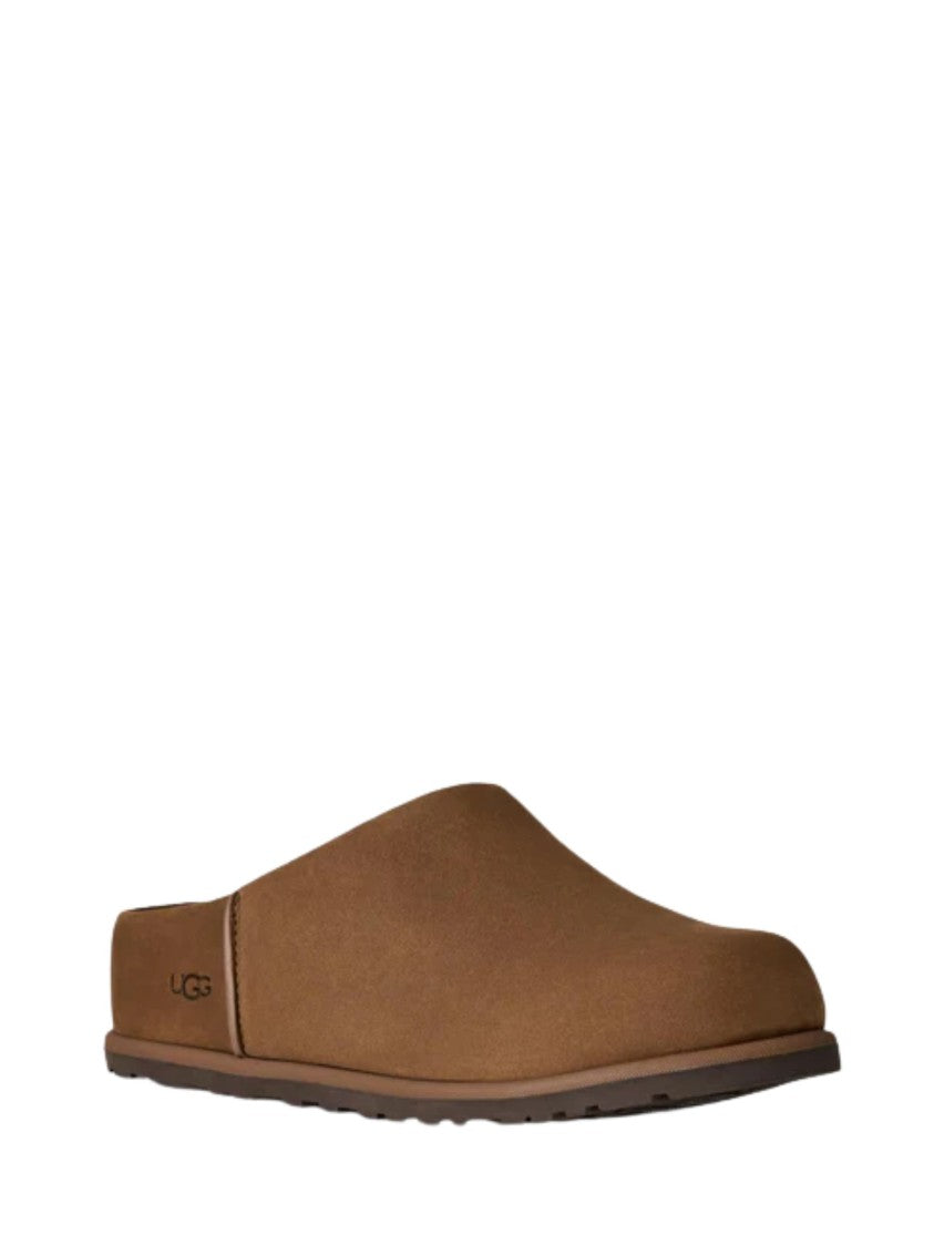 Ugg Brown Wool Jersey Lining Leather Clog