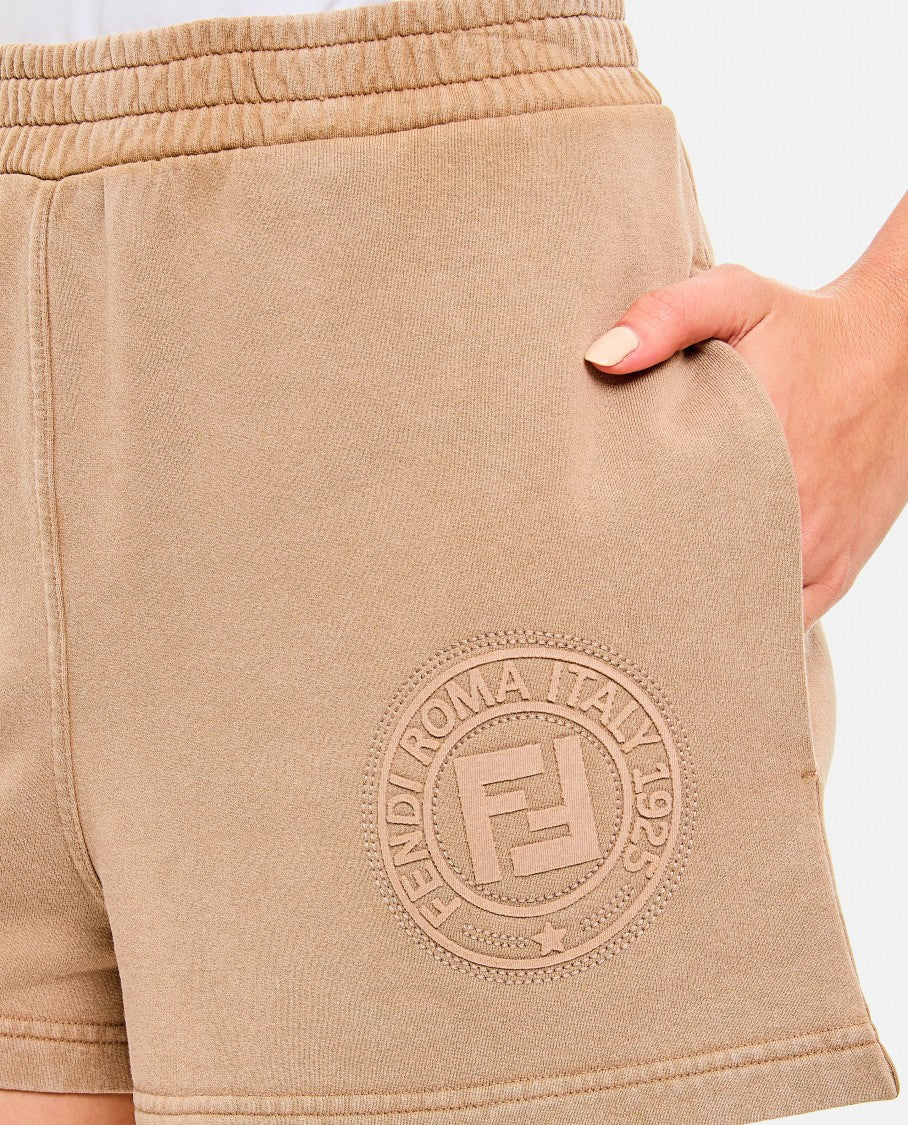 Fendi Brown Sweat Shorts With Elasticated Waist