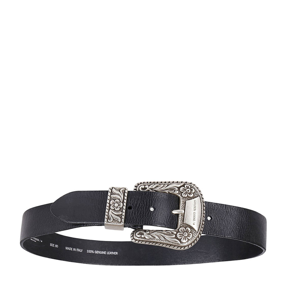 Golden Goose Wide Black Leather Belt