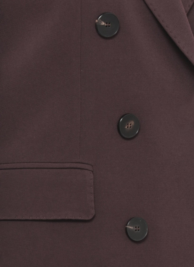 Alberto Biani Brown Double-Breasted Classic Lapel Tailored Jacket
