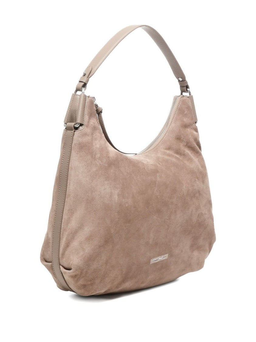 Coccinelle Suede Handbag With Adjustable Shoulder Strap