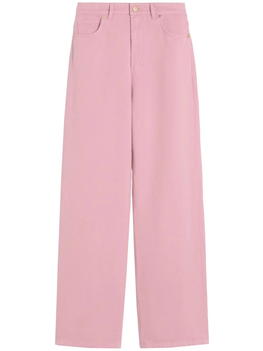 Max Mara Pink Smmonorata Wide-Leg High-Waist Pants