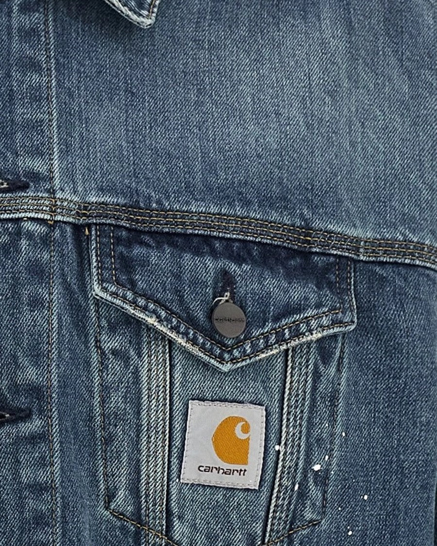 Carhartt Wip Blue Helston Destroy Wash Denim Jacket