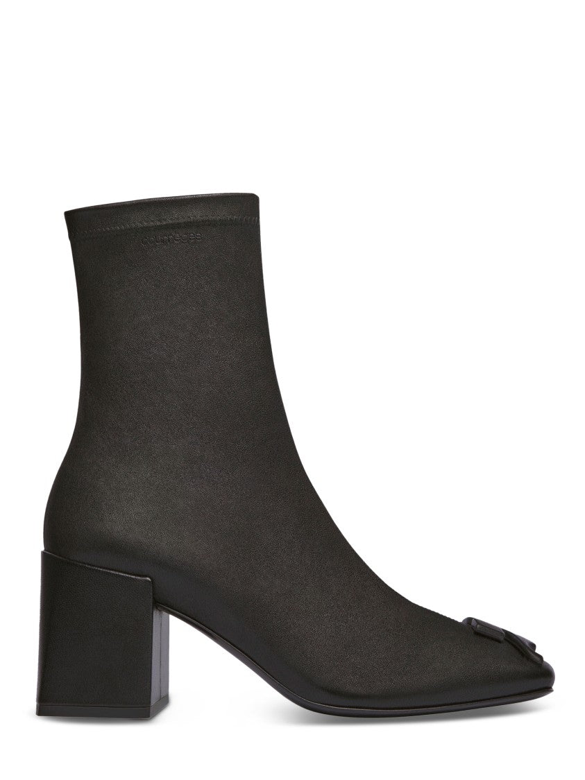 Courrèges Black Ankle Boots With Square Toe