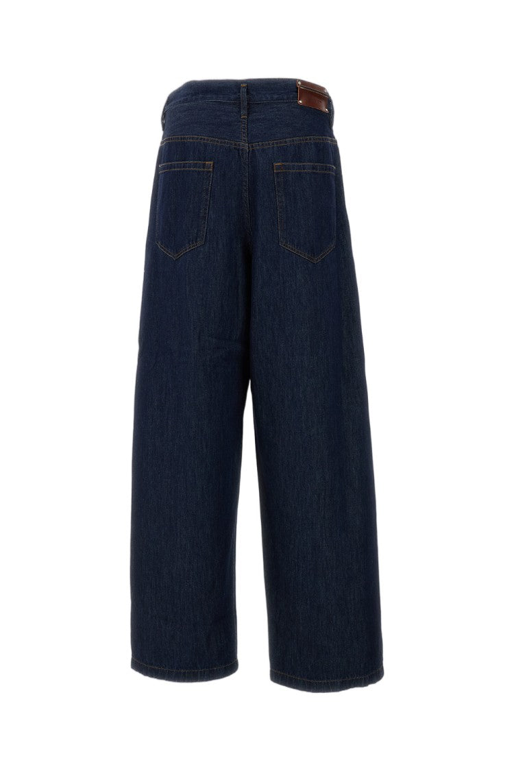 Dries Van Noten Blue Penning Den Wide-Leg Jeans