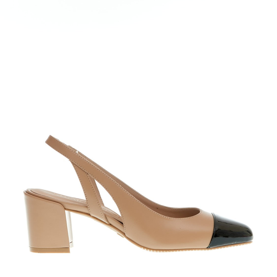 Stuart Weitzman Beige And Black Slingback