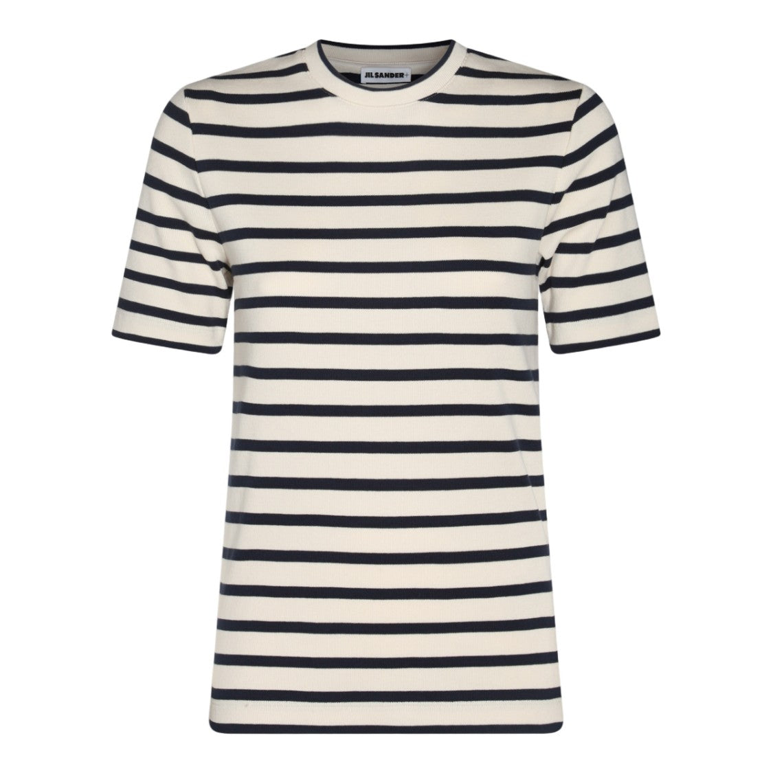 Jil Sander Horizontal Striped Crew Neck T-Shirt