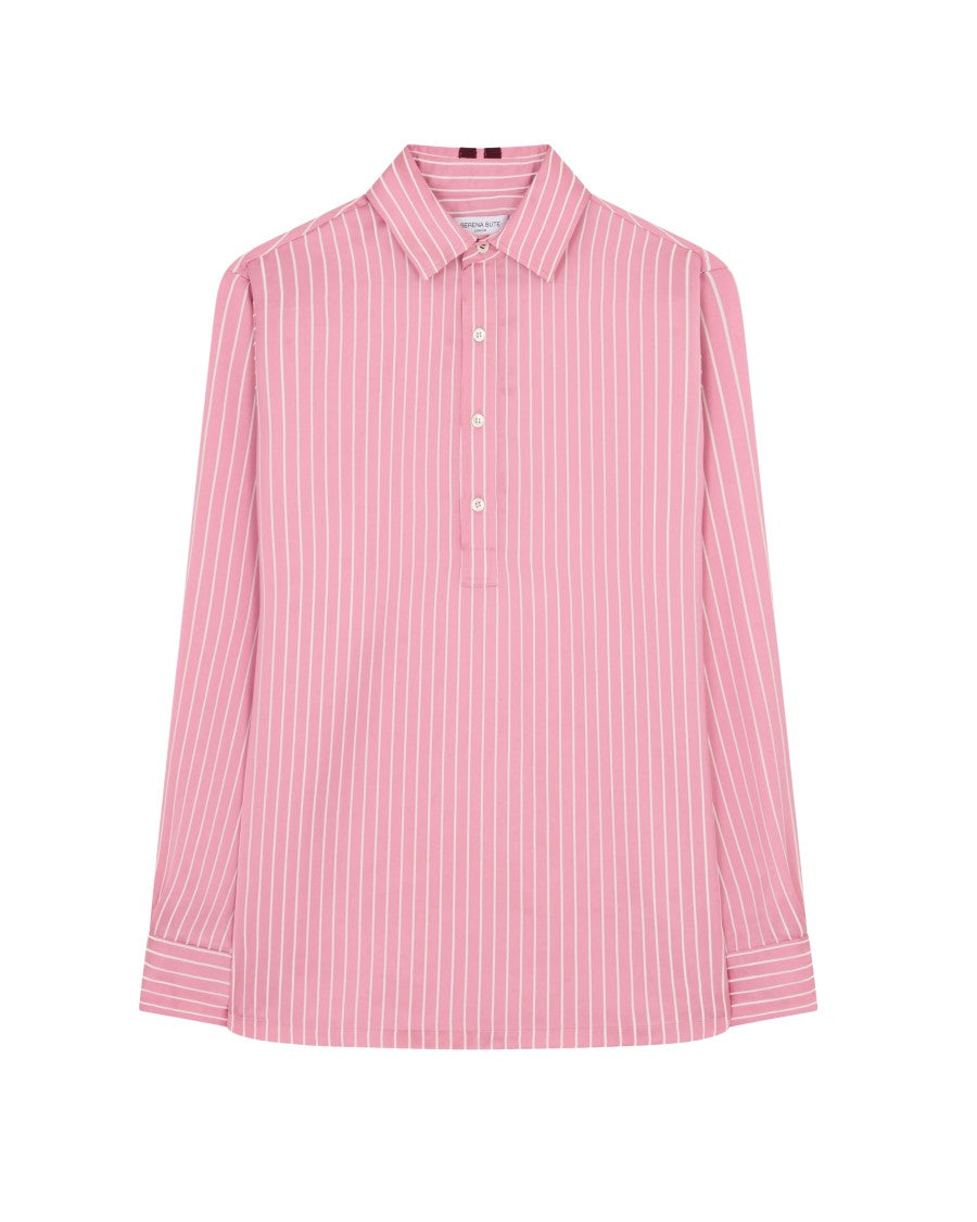 Serena Bute Satin Stripe George Shirt - Pink