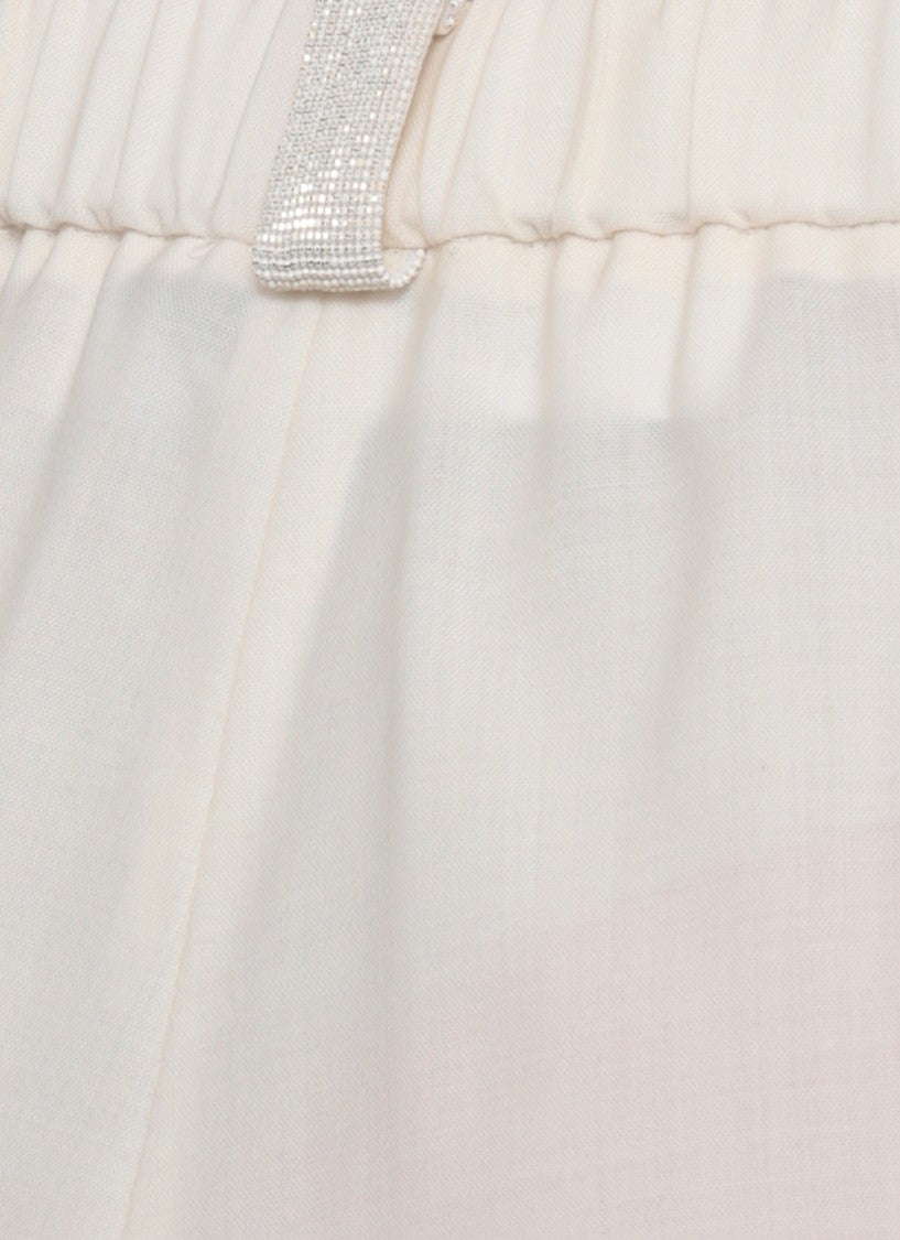 Fabiana Filippi Ivory Light Point Detail Pants