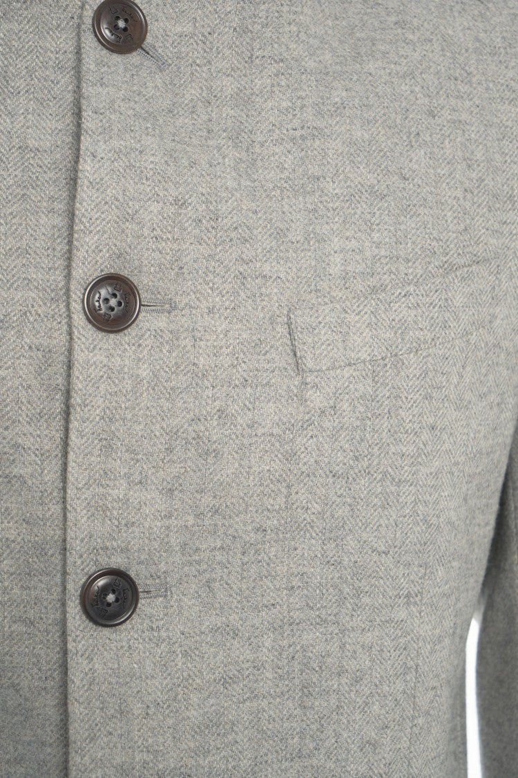 Luis Trenker Refined Korean Collar Blazer With Rounded Hem