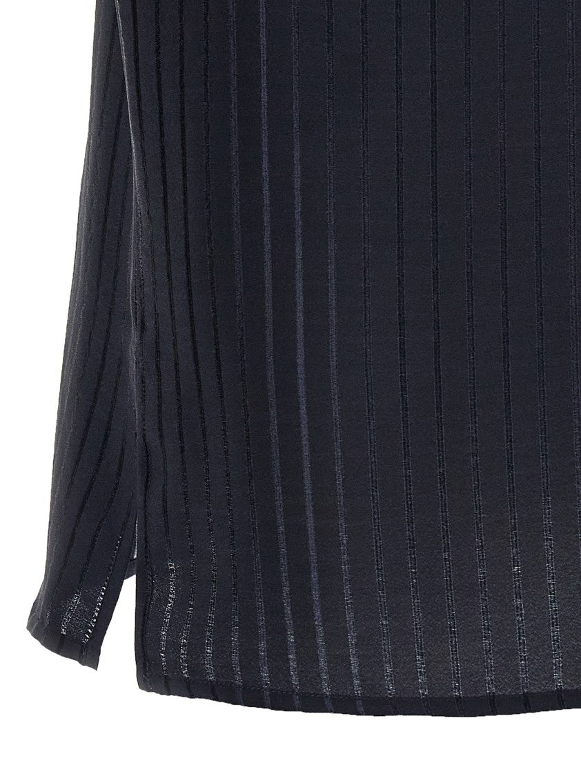 Saint Laurent Semi-Transparent Striped Silk Shirt