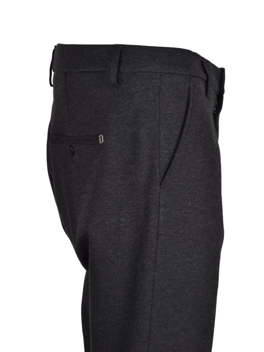 Dondup Grey Viscose-Blend Gaubert Low-Waist Formal Pants