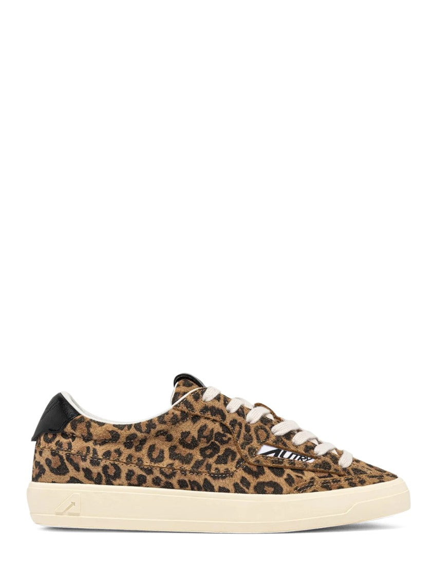 Autry Leopard Print Suede And Canvas Low-Top Sneakers