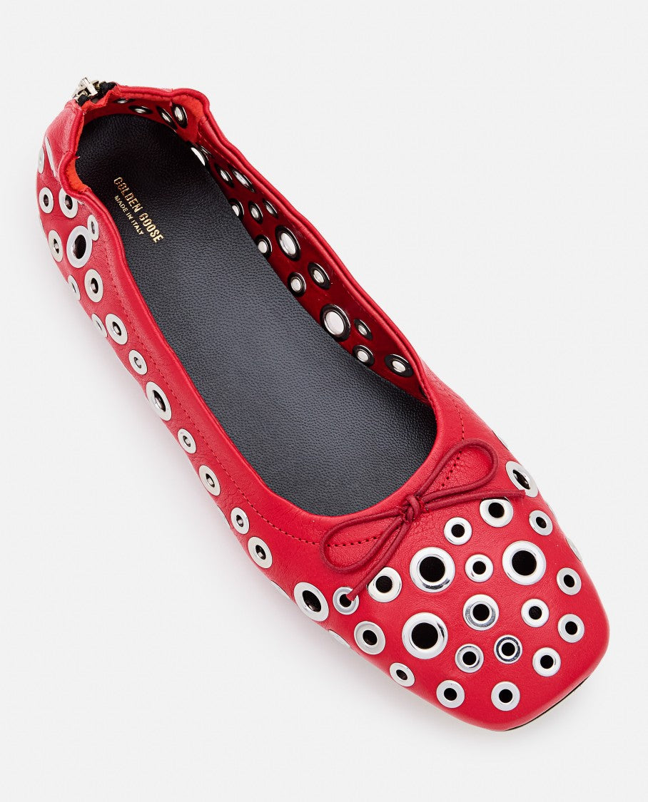 Golden Goose Red Leather Amy Ballet Flats