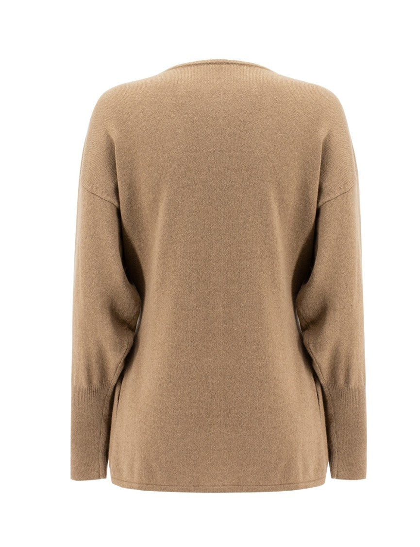Fabiana Filippi Brown Long-Sleeve Knit Sweater