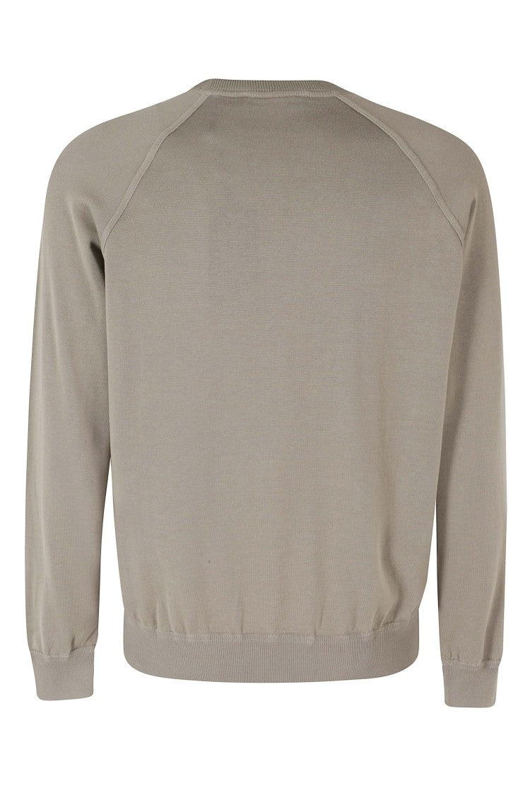 Filippo De Laurentiis Turtledove Sweatshirt-Cut Ribbed Crewneck Cotton Sweatshirt