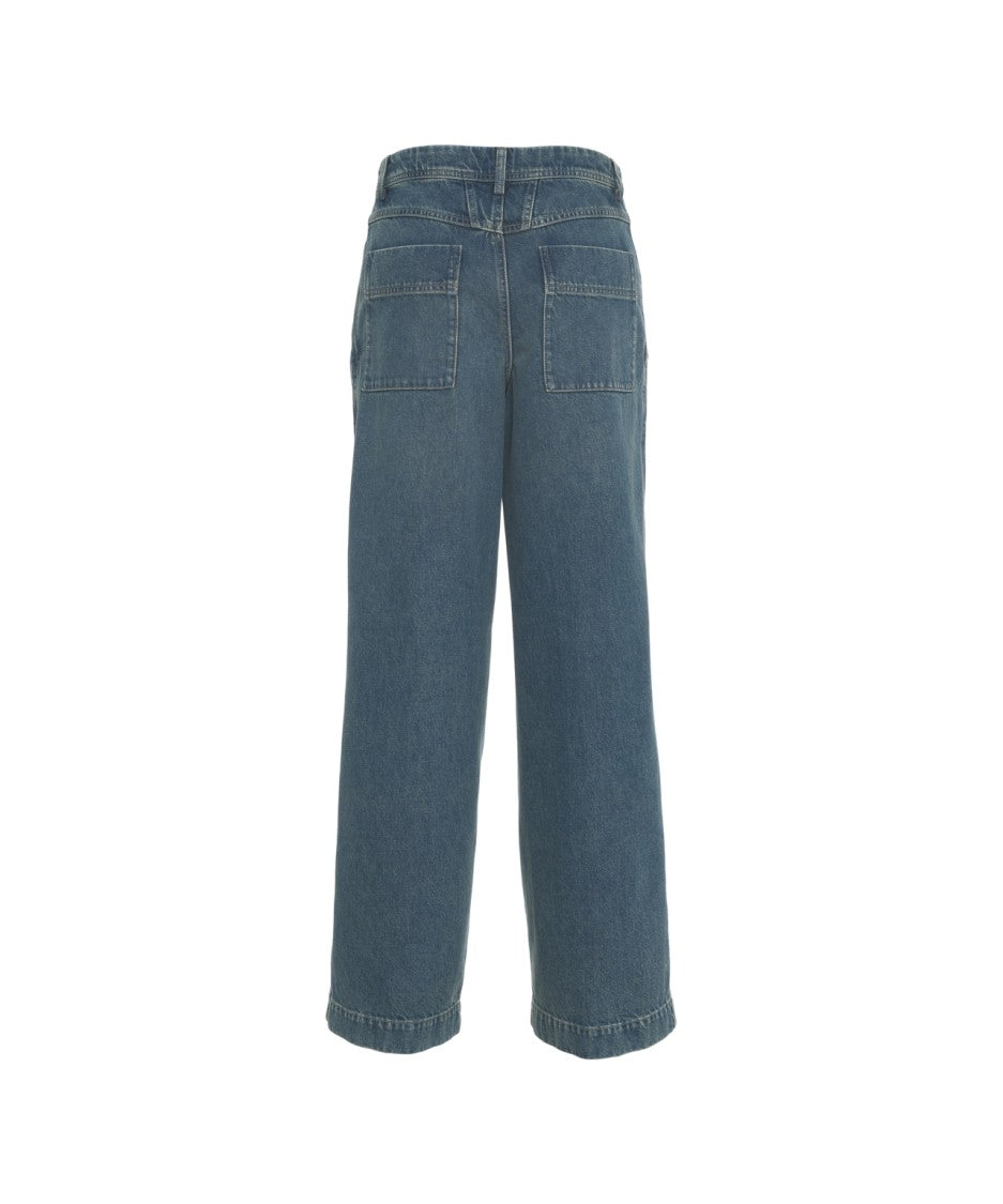 Closed High-Waisted Straight Leg Denim Jeans With Minimalist Design