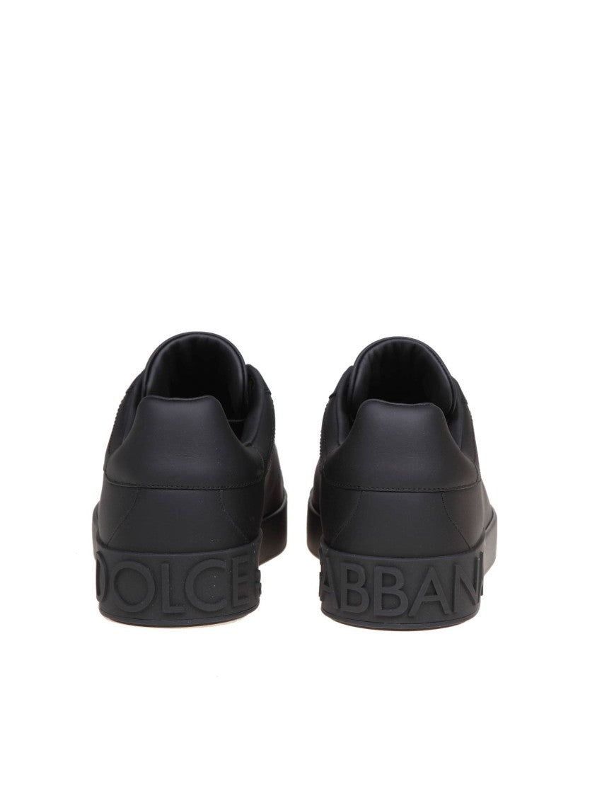 Dolce & Gabbana Black Leather Sneakers