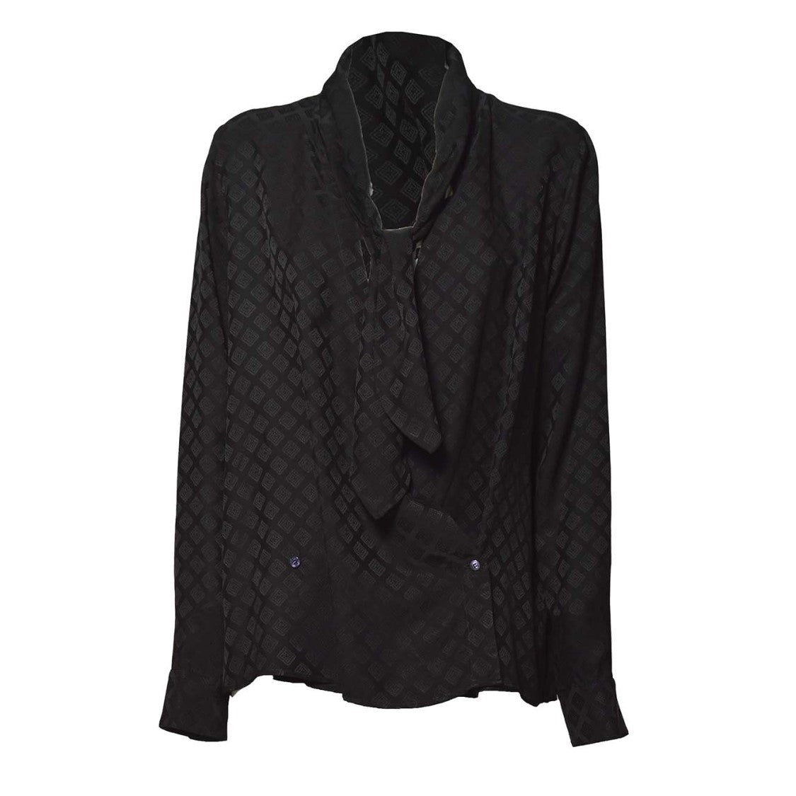 Etro Black Jacquard Silk Scarf Shirt