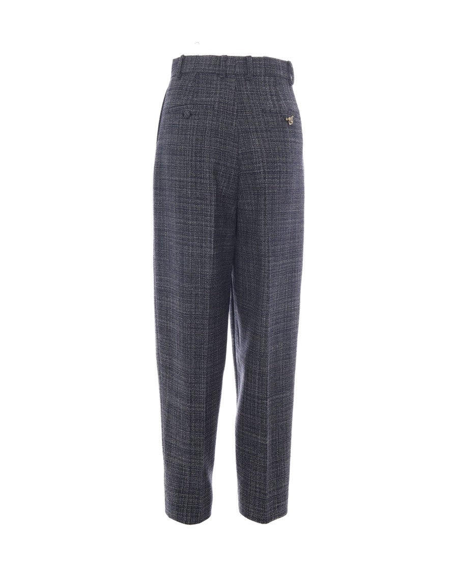 Fabiana Filippi Carrot Fit Pants In Mouliné Plissé Wool