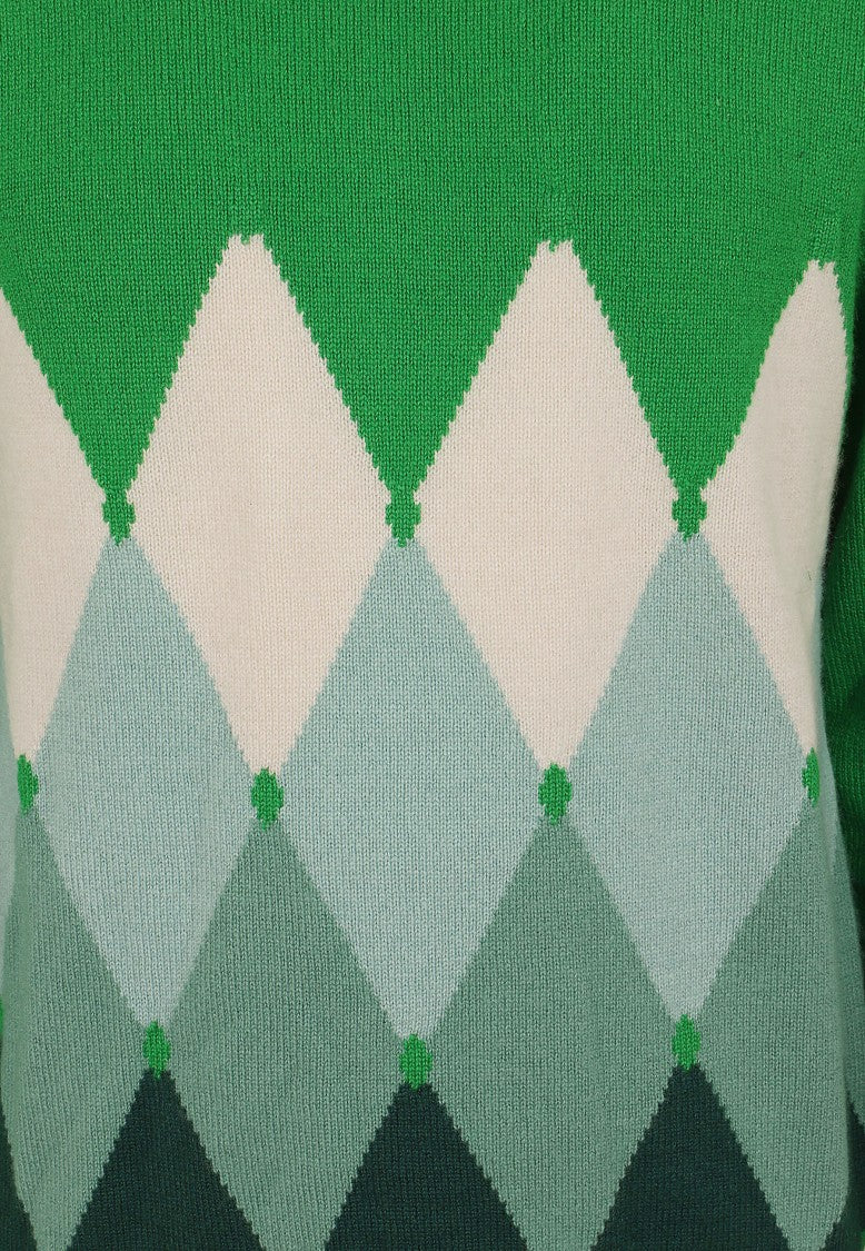 Ballantyne Classic Rombo Hand-Made Inlay Cashmere Sweater
