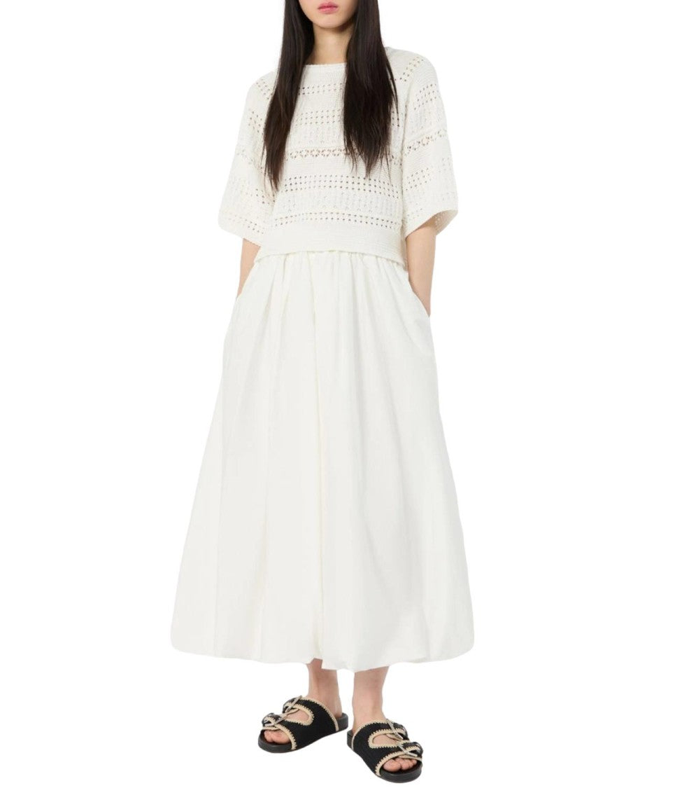 Max Mara Cropped Knit Top With Openwork Design