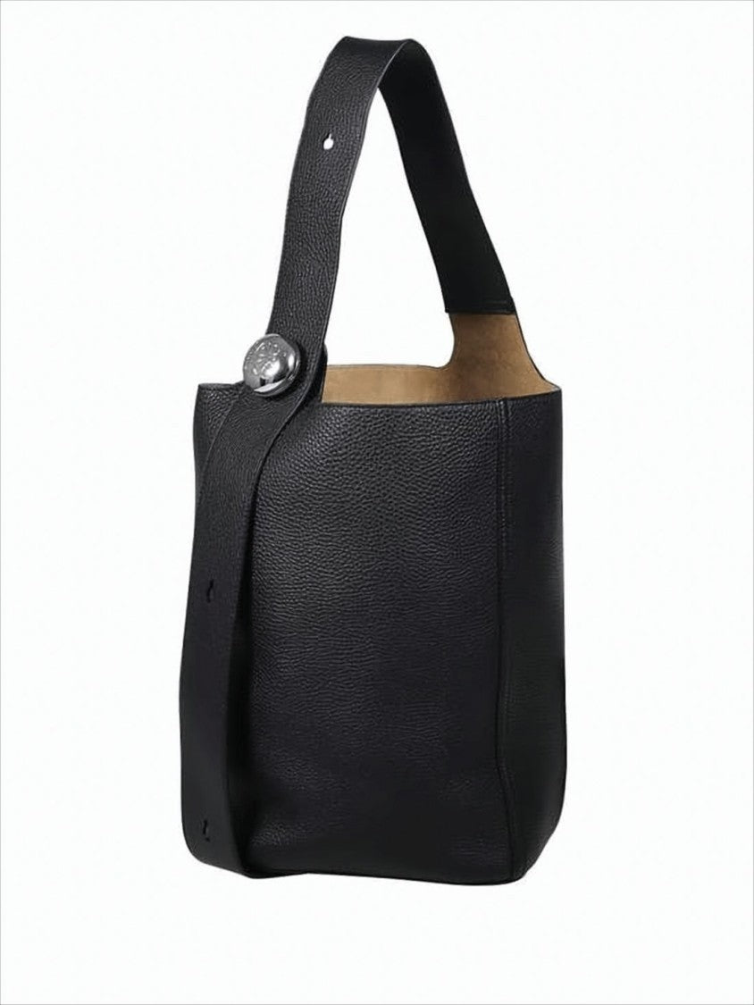Loewe Textured Black Calf Leather Tote Bag