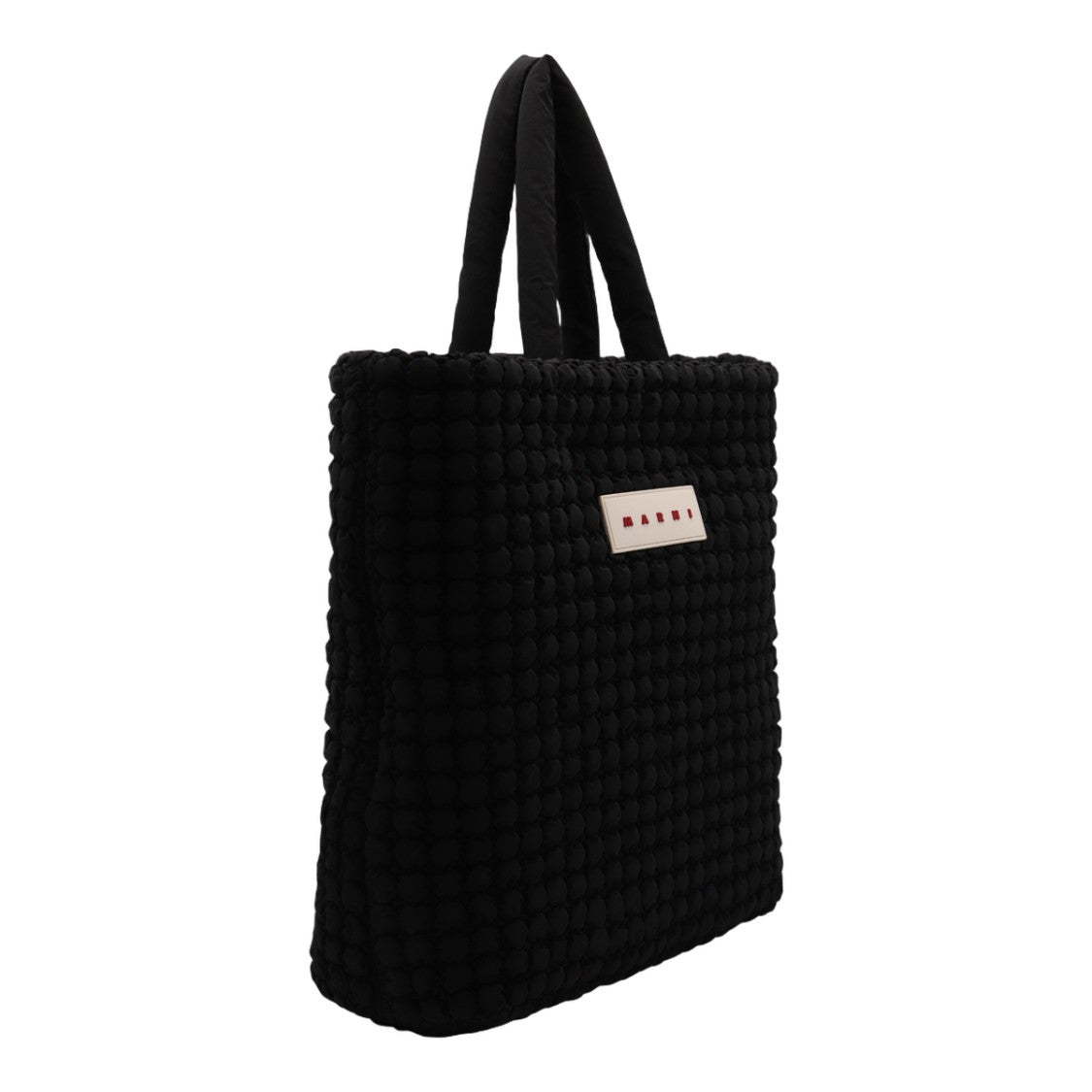 Marni Textured Black Tote Bag With Padded Handles
