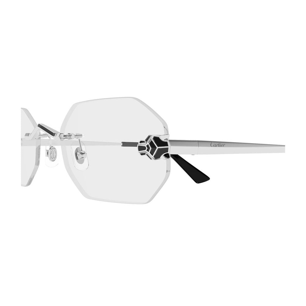 Cartier Ct0599o Panthère De Rimless Silver-Toned Optical Glasses