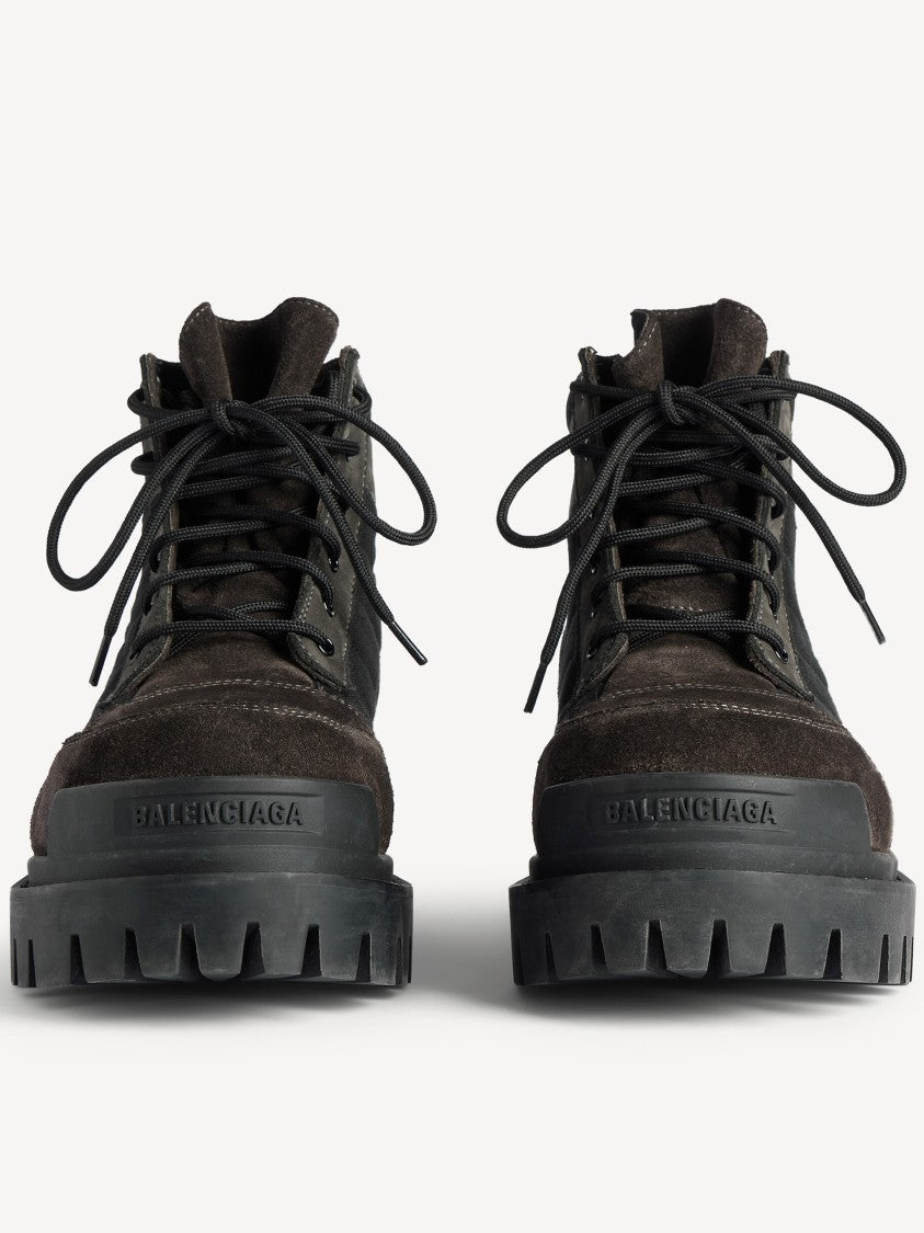 Balenciaga Black Low Combat High-Top Boots
