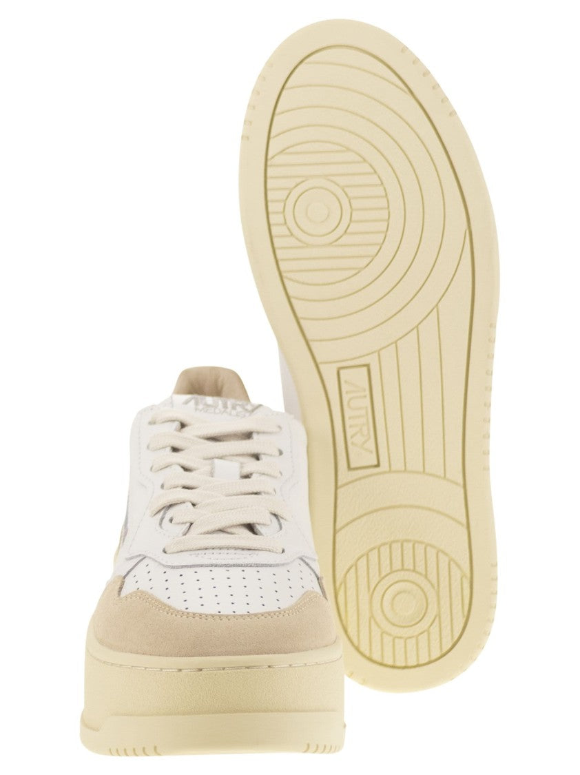 Autry Medalist Platform - Leather And Suede Trainers