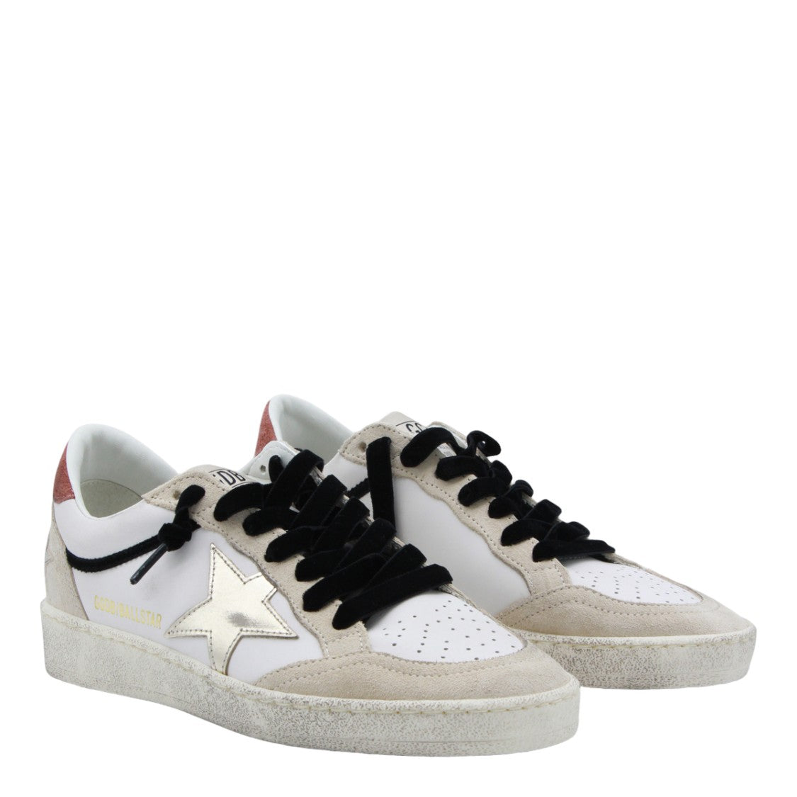Golden Goose Casual White Sneakers With Beige Suede Overlays