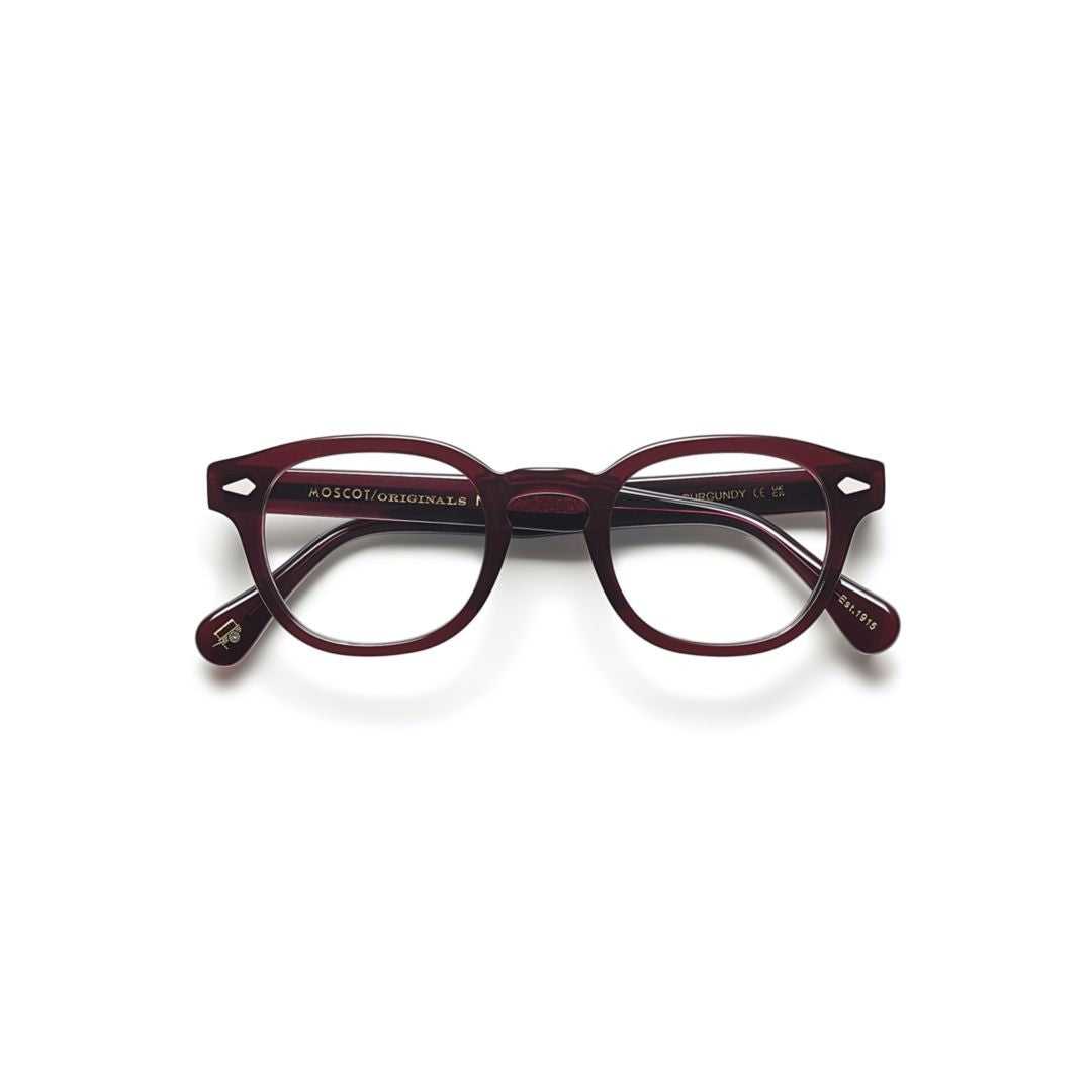 Moscot Burgundy Or-Lem-O Acetate Round Sunglasses