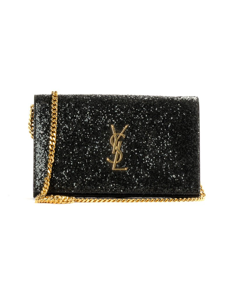 Saint Laurent Kate Medium Glitter Black