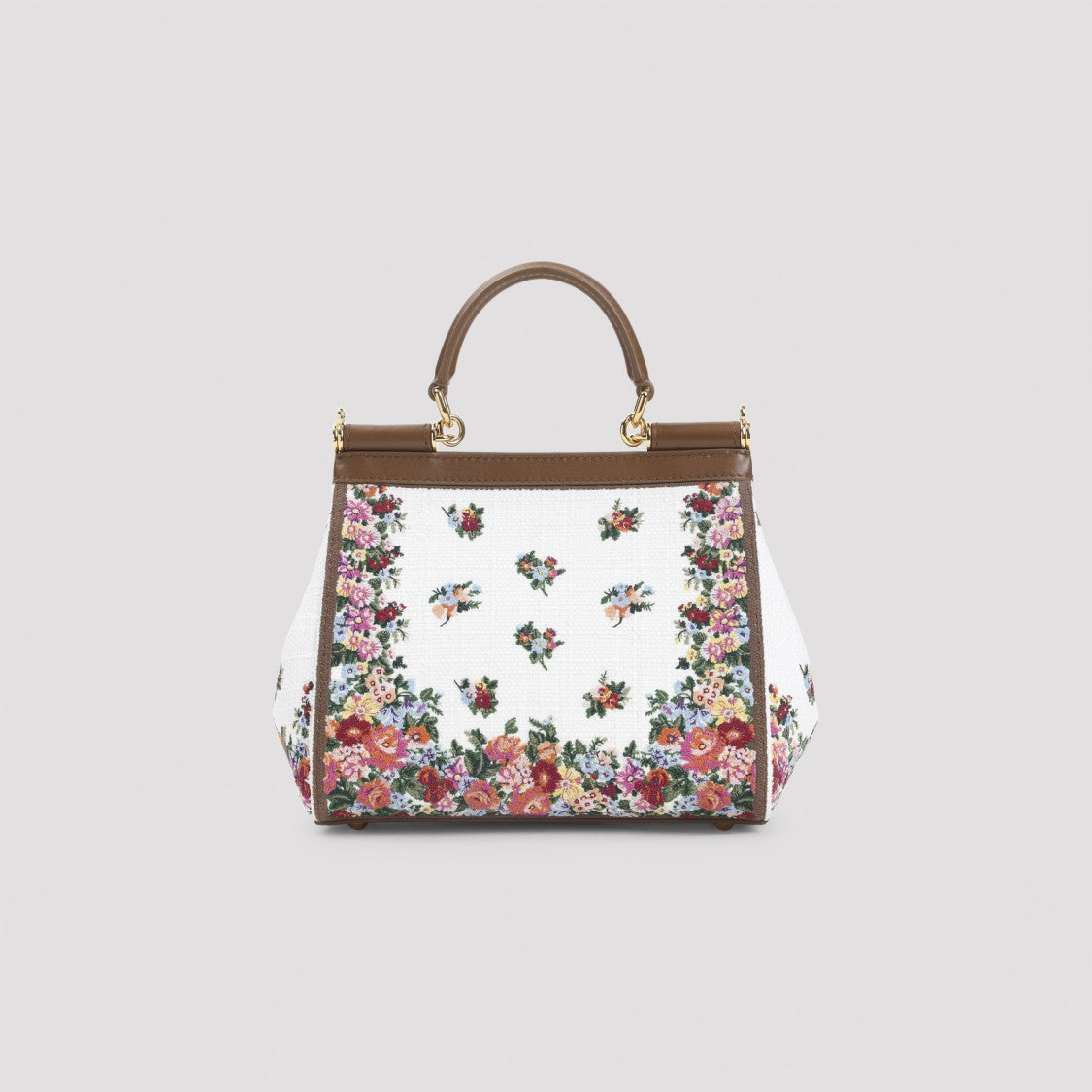 Dolce & Gabbana Multicolor Floral Handbag With Structured Design