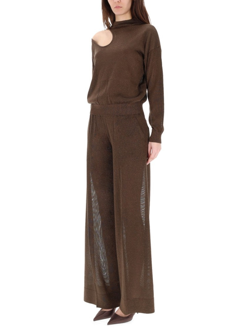 Circus Hotel Neutrals Wide-Leg Viscose-Blend Tailored Pants