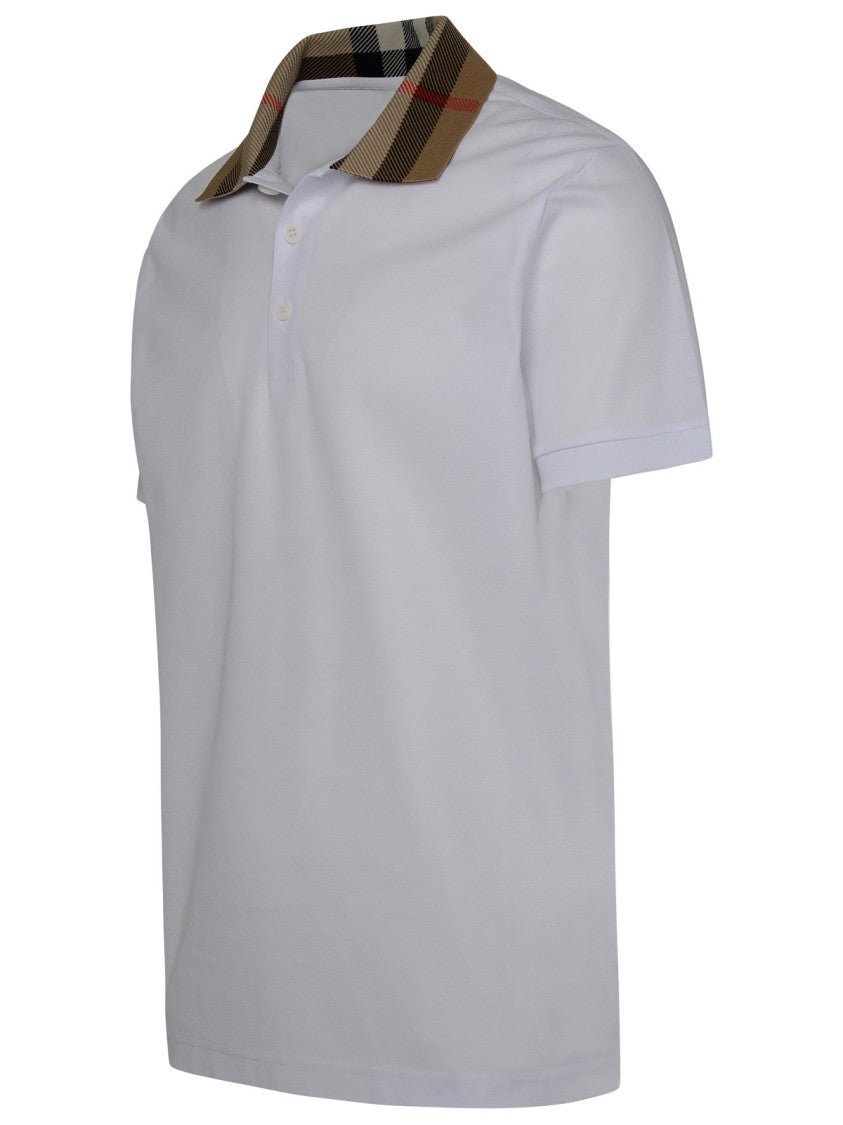 Burberry Cody White Cotton Polo Shirt