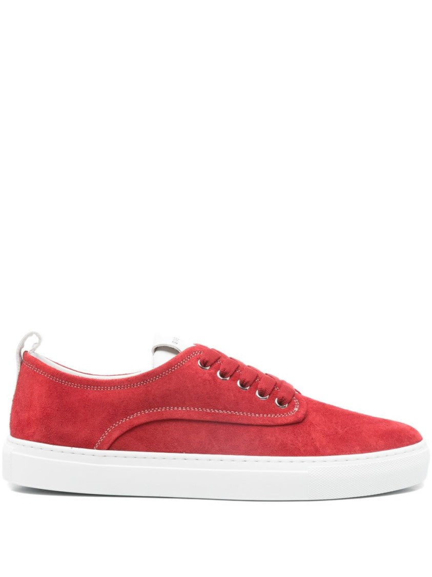 Givenchy Red Topstitching Round Toe Pull Sneakers