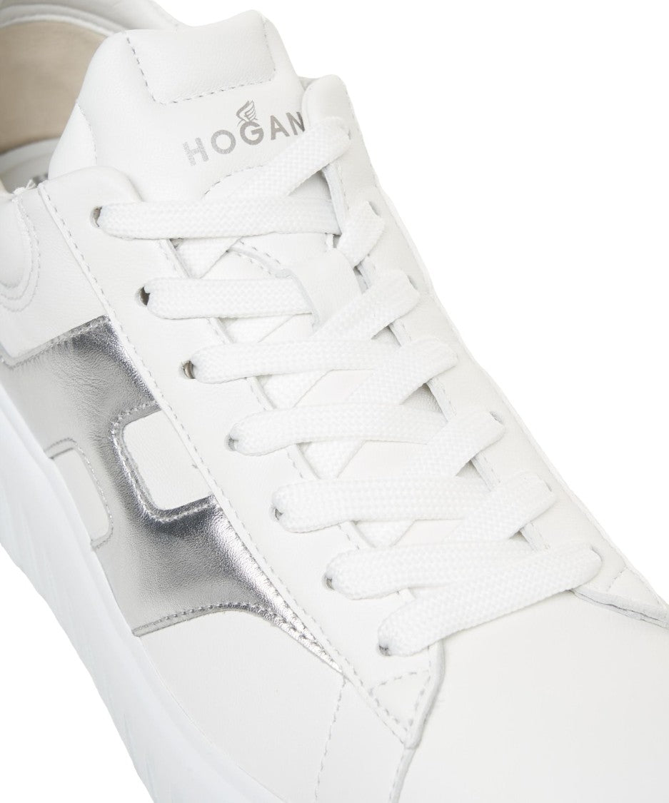 Hogan Rounded Nappa Leather Sneakers With Platform Sole