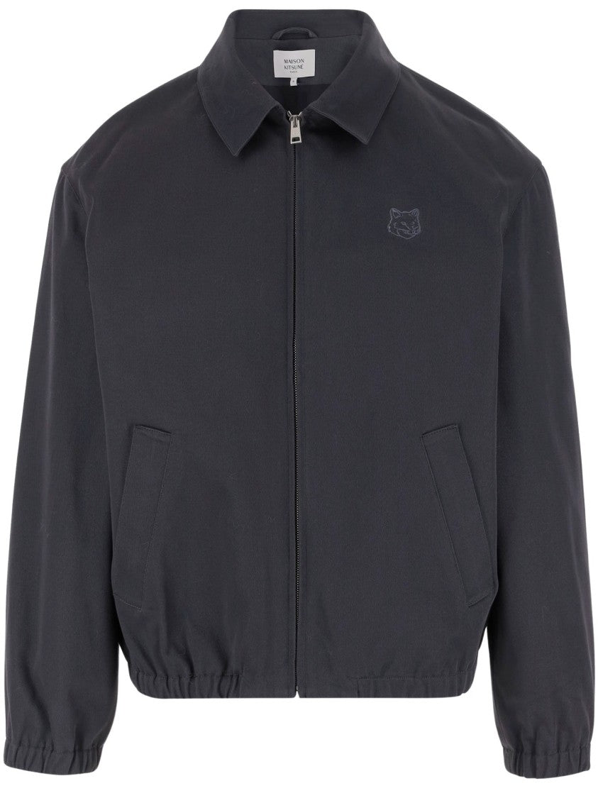 Maison Kitsuné Cotton Stretch Jacket With Embroidery