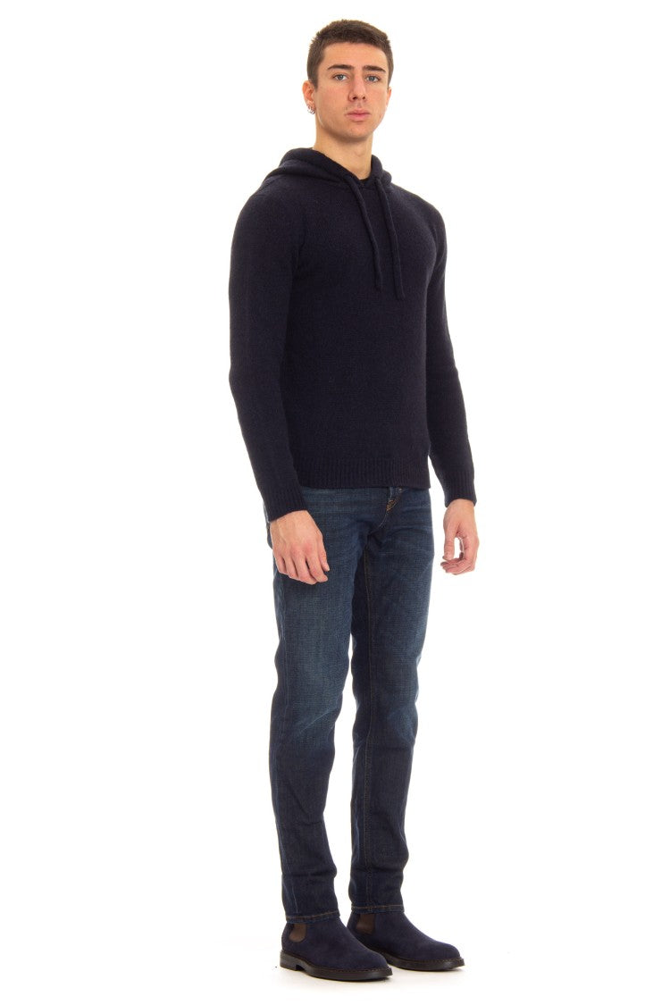 Roberto Collina Camel Wool Hooded Sweater
