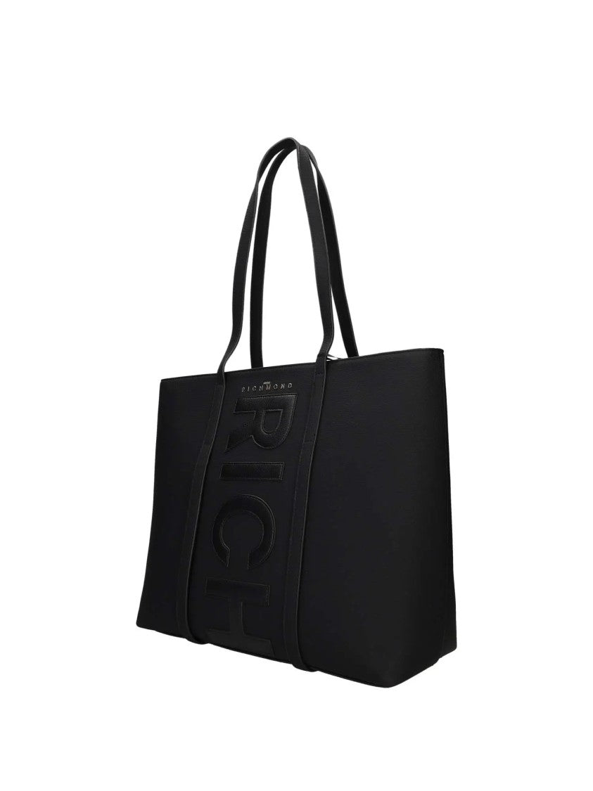 Richmond Structured Black Polyurethane Shopping Bag
