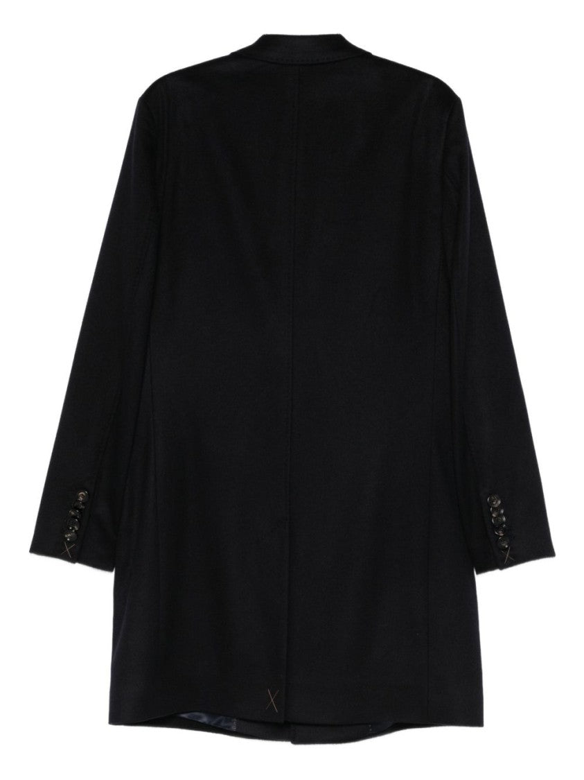 Boss Camel Structured Blue Coat With Tailored Design