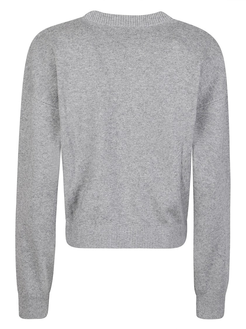Victoria Beckham Wool-Blend Ribbed Cropped Crewneck Sweater